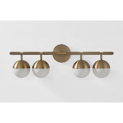 Enson 4 Light 25.5 inch Patina Brass Bath and Vanity Wall Light